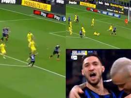 El Inter se adelantó gracias al tanto de Politano. Captura
