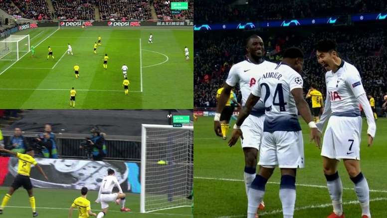 Son aprovechó un error en la salida del Borussia para hacer el 1-0. Captura/MovistarLigadeCampeones