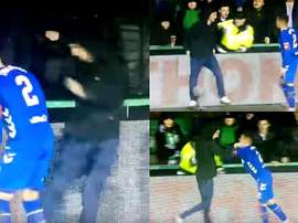 Tavernier se defendió del aficionado como pudo. Captura