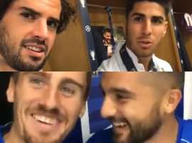 Emularon el recordado vídeo entre Isco y Asensio. Twitter
