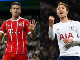 Les pour et les contre de James et Eriksen pour l'Atlético. EFE/AFP