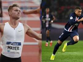 Kevin Mayer lance un défi à Kylian Mbappé sur 100 mètres. EFE/AFP