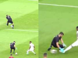 Alisson cantó como Karius y Mignolet. Collage/DAZN