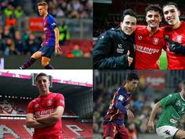 Les quatres anciens de la Masia qui se retrouvent au Twente. Montage/EFE/Twente/Barcelona
