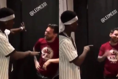 Pogba made his intentions clear to Messi. MONTAGE/TWITTER