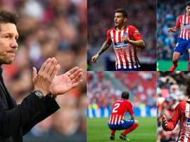 Lucas, Rodrigo, Godin and Griezmann will all leave Atletico this summer. Collage/BeSoccer
