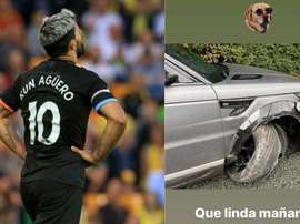 Aguero was uninjured in the traffic accident. Collage/AFP/Aguero