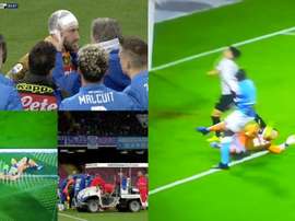 Ospina teve de ser transportado para o hospital depois de um choque violento. ESPN