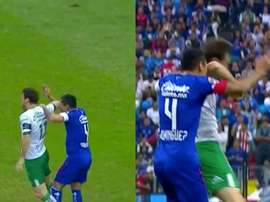 Boselli acabó siendo expulsado tras soltar el codo a un rival. Captura