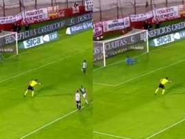 Cvitanich falló por primera vez un penalti con la camiseta de Banfield. Captura/TNTSports