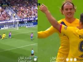Caviar de Lenglet et but de Griezmann. Collage/Movistar