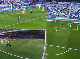 Cucho precisou de três minutos para o abrir o placar no Bernabéu. Collage/beINSports