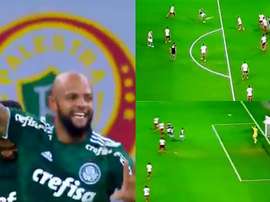 Felipe Melo anotó un golazo de volea. Captura