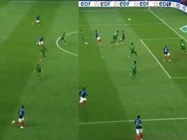 Griezmann assisted for Lemar who gave France the leaf. Captura/TMC