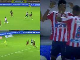 Golazo de Junior. Captura/WINSports