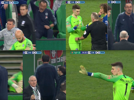 Kepa a fait des siennes à Wembley. Montage/DAZN