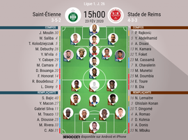 Compos officielles ASSE-Reims. BeSoccer