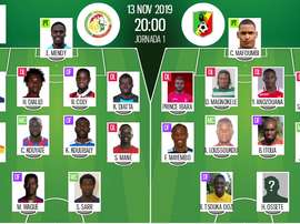 Compos officielles Sénégal-Congo, élim.CAN 2021, J1, 13/11/2019. BeSoccer