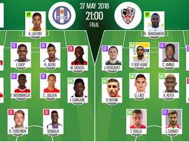 Compos officielles Toulouse-Ajaccio, barrage Ligue 1 retour, 27/05/18. BeSoccer