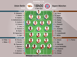 Les compos officielles du match de Bundesliga entre l'Union Berlin et le Bayern. BeSoccer