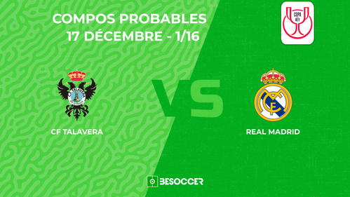 Compositions probables Talavera - Real Madrid