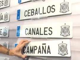 Spain announced the squad using numberplates. Captura/sefutbol