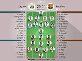 Formazioni ufficiali Leganes-Barcellona. BeSoccer