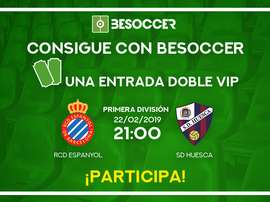 Consigue una entrada doble VIP para el partido El Espanyol-Huesca