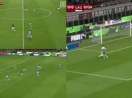 Correa silenció San Siro tras un gran contragolpe de la Lazio. Captura/DAZN