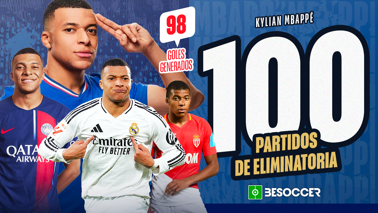 Mbappé, eficaz en las grandes citas: 100 partidos de eliminatoria y 98 goles generados