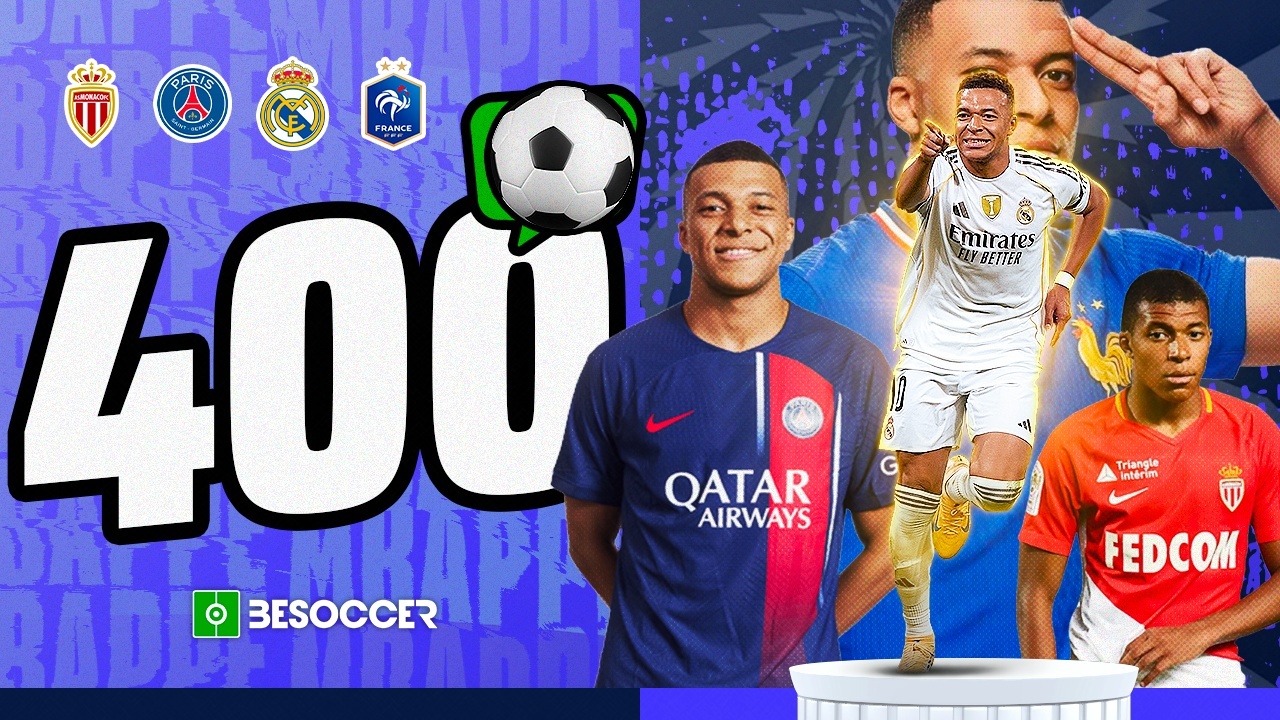 Mbappé, la máquina del gol: alcanza los 400 antes que Messi y Cristiano