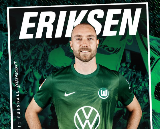 El Wolfsburgo ficha a Eriksen hasta 2027