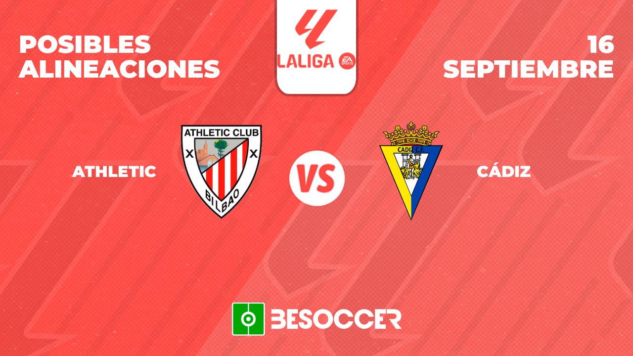 Posibles alineaciones del Athletic vs Cádiz