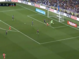 Stuani stole in to level the scores. Screenshot/ElevenSports