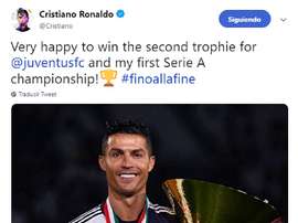 Cristiano celebró el título. Twitter/Cristiano