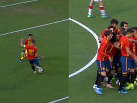 Dani Olmo met La Rojita sur de bons rails. Captures/Cuatro