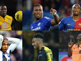 Yakubu, Drogba, Eto'o, Brahimi, Pierre-Emerick Aubameyang et Mané. EFE/AFP