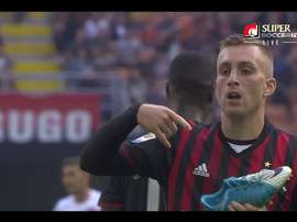 Deulofeu célèbre son but contre Palerme. Twitter