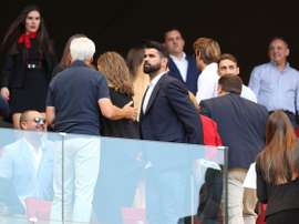 Diego Costa, nas bancadas do novo estádio do 'Atleti'. Twitter