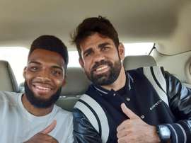 Diego Costa et Lemar, à Yeda. Twitter/Atleti