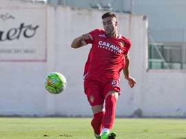 Diego Rico, en un partido con el Real Zaragoza. Twitter