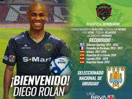 Ni les Tigres, ni l'América : Rolan prêté à Juarez. Twitter/fcjuarezoficial