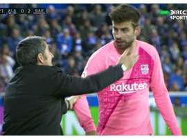 Tensions entre Piqué et Valverde contre Alaves. Captura/DirectTV