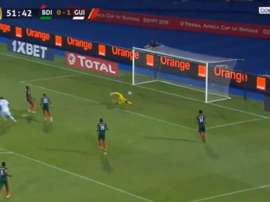 Doublé de Yattara avec la Guinée face au Burundi lors de la CAN 2019. Capture/BeinSportsHD2