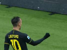 Lautaro Martinez scored twice in Inter's 2-1 win over SPAL. DUGOUT