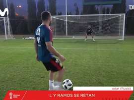 VÍDEO: ¿quién ganó en el reto de penaltis Ramos-Carvajal? DUGOUT
