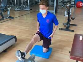 Hiroki Abe was back training for Barcelona. DUGOUT
