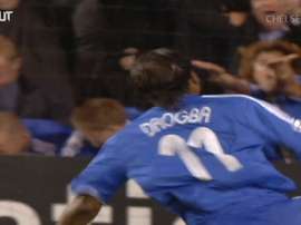 Drogba scored this goal for Chelsea. DUGOUT