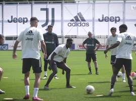 La Juventus continua ad allenarsi. Dugout