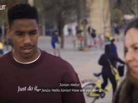 Junior Firpo spends a day in Barcelona. DUGOUT